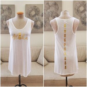 Xhilaration Aloha Pineapple Tank Cover-Up Sz Sm